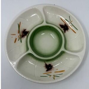 Vintage Lane & Co Mid-Century California Pottery Divided Serving Dish 12", #3060